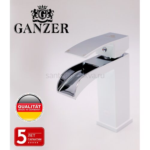 44014-F Смеситель для умыв. белый (ВОДОПАД) (10/1шт) Л/К