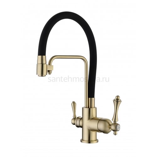 77025-DC Смес. для кухни с гибким шлангом и под фильтр (бронз.чер.) (10/1шт)