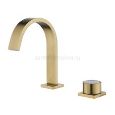 01111-S Смеситель на борт раковины (2-отв,матовое золото) (10/1шт)
