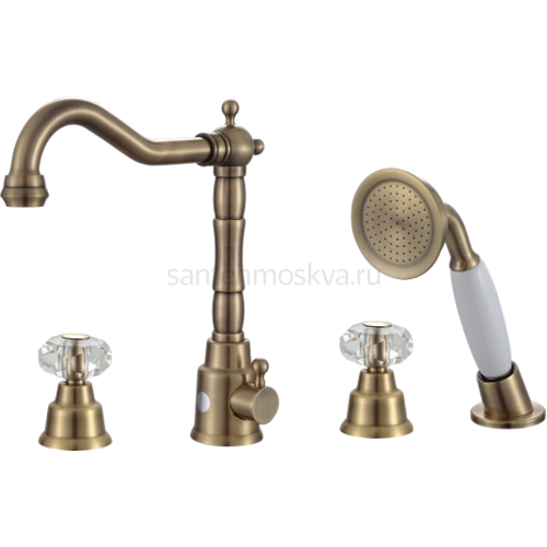 09034-D Смеситель на борт ванны (4-отв) (6/1шт) Л/К