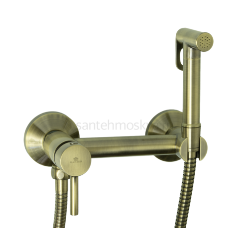 12202-D Set Смеситель для гиг. душа КРУГ (БРОНЗА) (10/1шт)