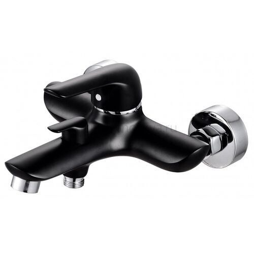 24031-C Смес. однорыч для ванны короткий (ЧЕРНЫЙ) (6/1шт) Л/К