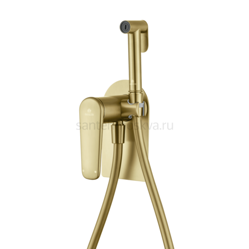 02157-S Смеситель встраиваемый с ГИГ. душем (матовое золото) (10/1шт)