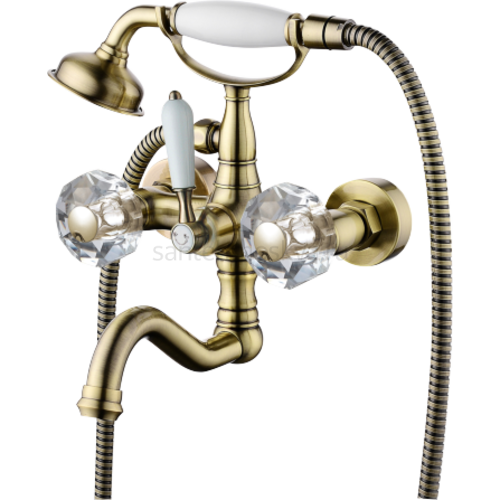 09036-D Смеситель 2-ух руч. для ванны БРОНЗ (6/1шт) Л/К