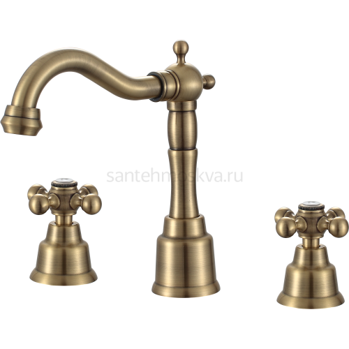 09114-D Смеситель на борт раковины (3-отв, БРОНЗА) (10/1шт)