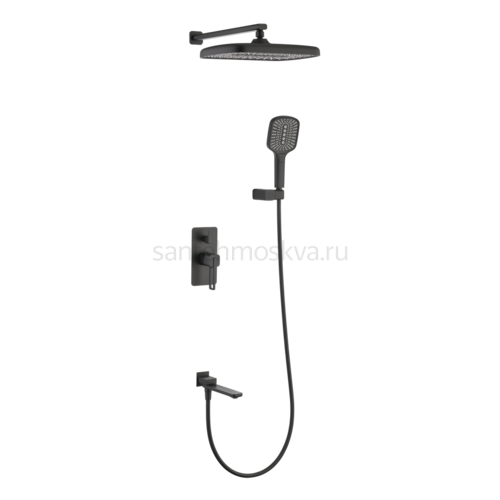 12165-C Смеситель встраиваемый для душа с 3-функ. (ЧЕРНЫЙ) (6/1шт)