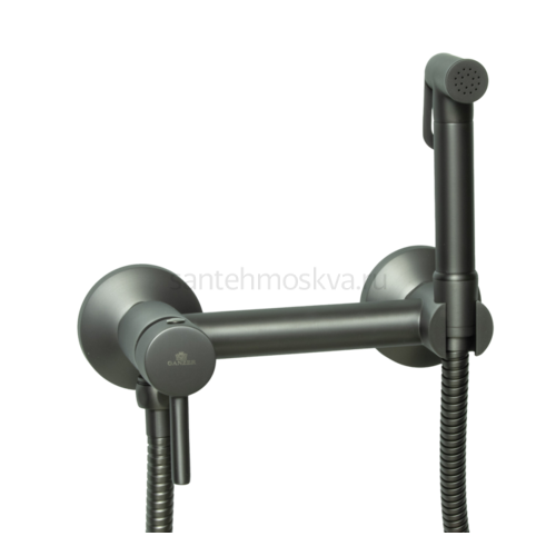 12202-Q Set Смеситель для гиг. душа КРУГ (ГРАФИТ) (10/1шт)