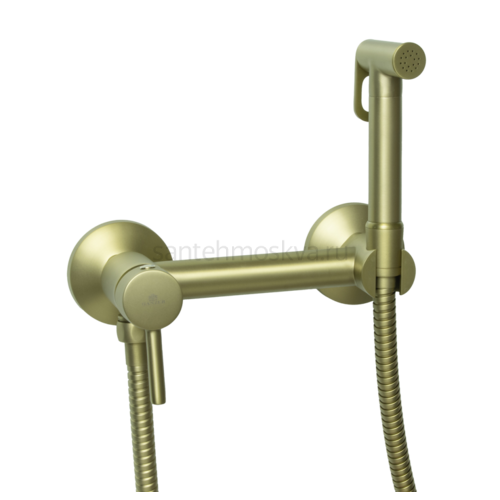 12202-S Set Смеситель для гиг. душа КРУГ (матовое золото) (10/1шт)