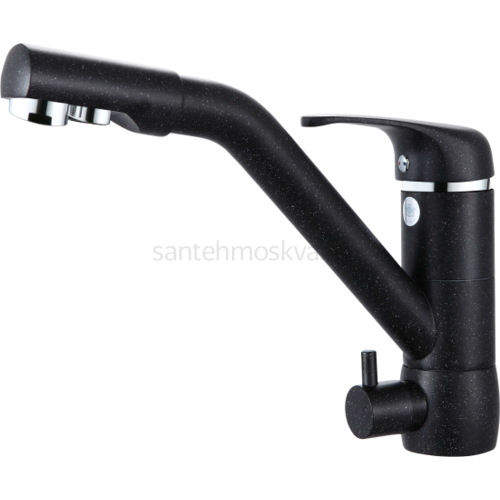 16026-C Смеситель (ЧЕРНЫЙ)с фильтром (10/1шт) Л/К