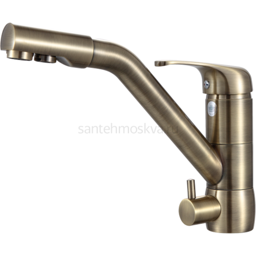 16026-D Смеситель для кухни с фильтром БРОНЗ (10/1шт) Л/К