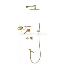 19165-S Смеситель встраиваемый для душа с 3-функ. (матовое золото) 19165-S Смеситель встраиваемый для душа с 3-функ. (матовое золото)