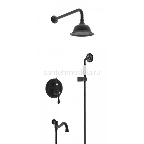 77065-C Встроенный смес для душа с 3-функ. (ЧЕРНЫЙ) (5/1шт)