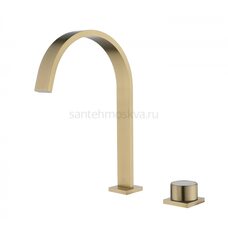 01112-S Смеситель на борт раковины (2-отв,матовое золото) (10/1шт)
