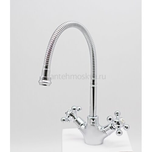 09023 Смеситель для кухни с ГИБКИМ ИЗЛИВ. (10/1шт) Л/К