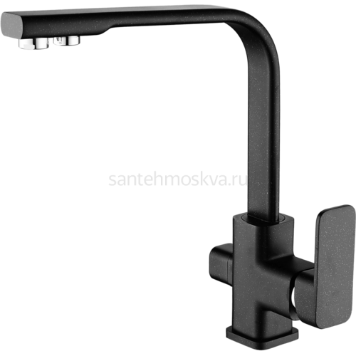 12025-C Смеситель (ЧЕРНЫЙ)с фильтром (10/1шт) Л/К