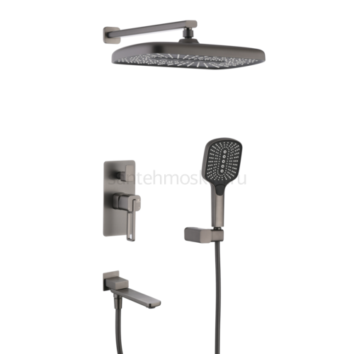 12165-Q Смеситель встраиваемый для душа с 3-функ. (ГРАФИТ) (6/1шт)