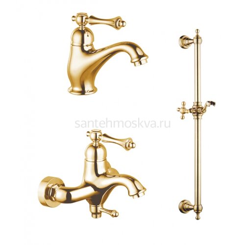 77037-Е Душевой комплект (3 в 1) ЗОЛОТО (4/1шт) Л/К