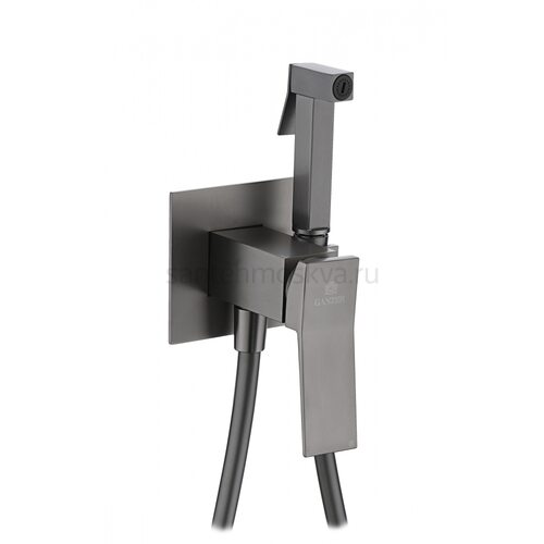 05157-Q Смеситель встраиваемый с ГИГ. душом (ГРАФИТ) (10/1шт)