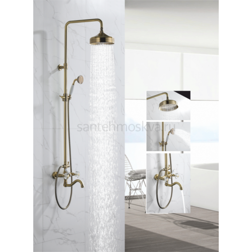 09062-D Двухвент душевой рейлинг БРОНЗА (4/1шт) Л/К