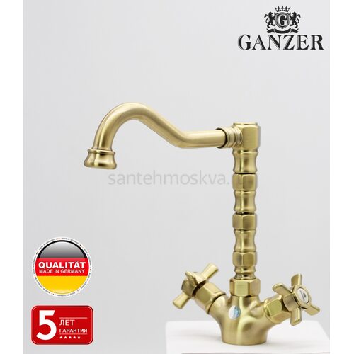 15022-D Смеситель двухвент для кухни БРОНЗ (10/1шт)