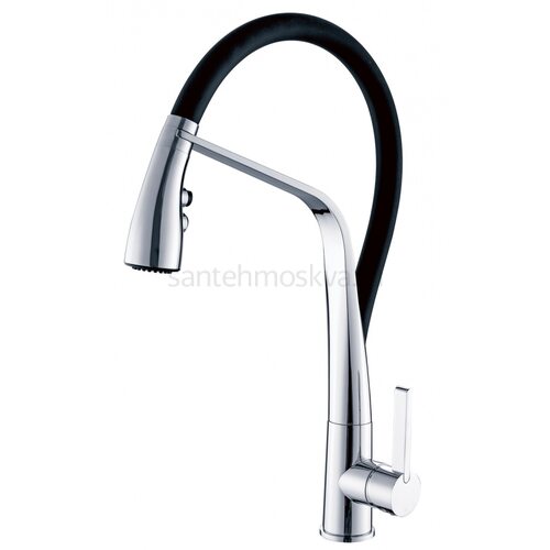 16028-C Смеситель для кухни с гибким из. (ЧЕРНЫЙ) (5/1шт)