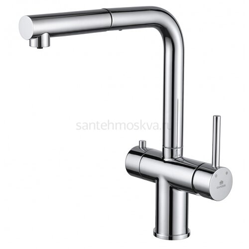 16036 Смес. од. для кухни с ВЫД. лейкой и подк. ФИЛЬТ. (ХРОМ) (10/1шт)