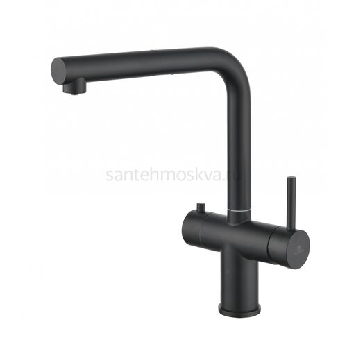 16036-C Смес. од. для кухни с ВЫД. лейкой и подк. ФИЛЬТ. (ЧЕРНЫЙ) (10/1шт)