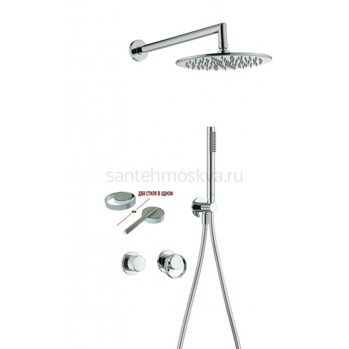 19164 Встроенный смес для душа с 2-функ. (ХРОМ) (6/1шт)