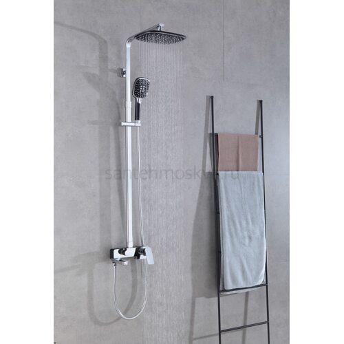 21061-C Душевой релинг (черный+хром) (4/1шт) Л/К