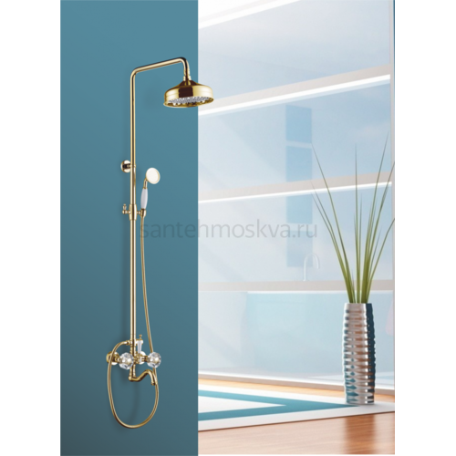 09062-E Двухвент душевой рейлинг ЗОЛОТО (4/1шт) Л/К