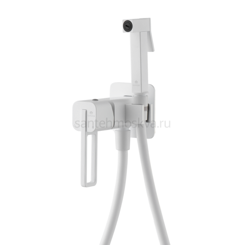 12157-F Смеситель встраиваемый с ГИГ. душем (БЕЛЫЙ) (10/1шт)