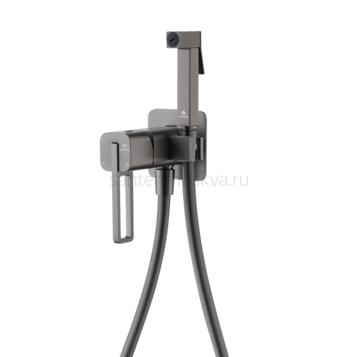 12157-Q Смеситель встраиваемый с ГИГ. душем (ГРАФИТ) (10/1шт)
