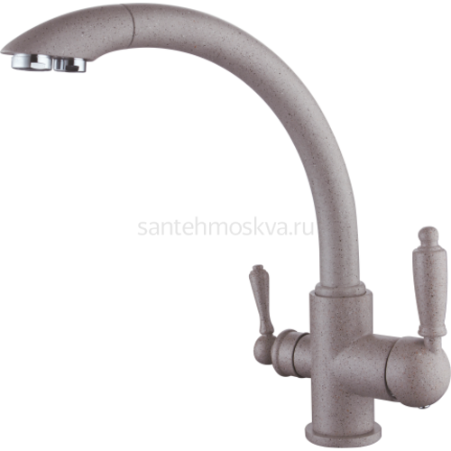 16031-A Смеситель (БЕЖ. ПЕС.) с фильтром (10/1шт) Л/К