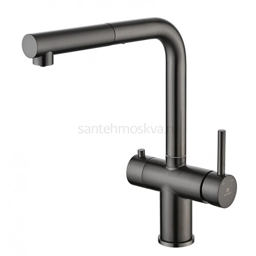 16036-Q Смес. од. для кухни с ВЫД. лейкой и подк. ФИЛЬТ. (ГРАФИТ) (10/1шт)