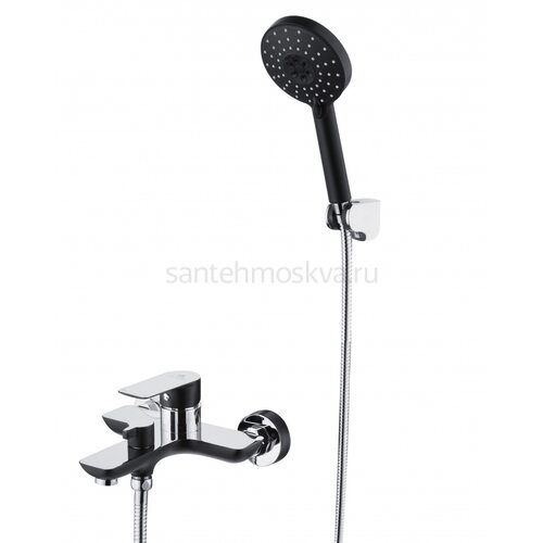 21031-C Смес. однорыч для ванны кор.(хром+черный) (6/1шт) Л/К