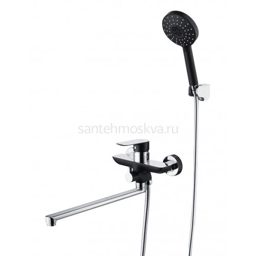 21041-C Смес. одно. для ванны дл. (хром+черный) (6/1шт) Л/К