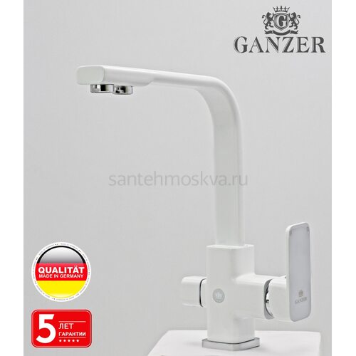 12025-F Смеситель (БЕЛЫЙ) с фильтром (10/1шт) Л/К