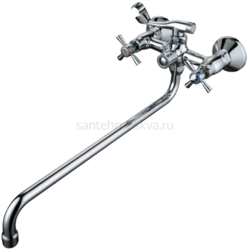 14041 Смеситель двухвентельный для ванны (8/1шт) Л/К