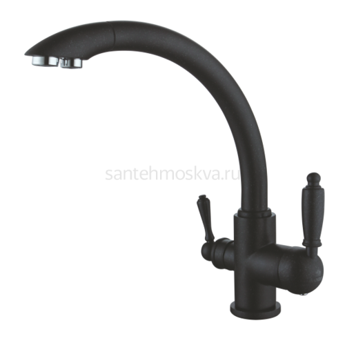 16031-C Смеситель (ЧЕРНЫЙ)с фильтром (10/1шт) Л/К