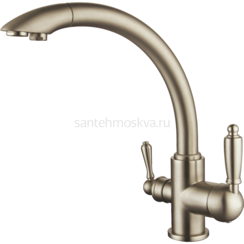 16031-D Смеситель для кухни на две воды БРОНЗ (10/1шт) Л/К