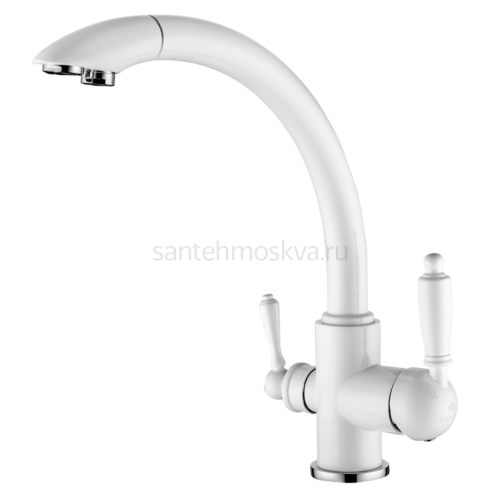 16031-F Смеситель (БЕЛЫЙ) с фильтром (10/1шт) Л/К