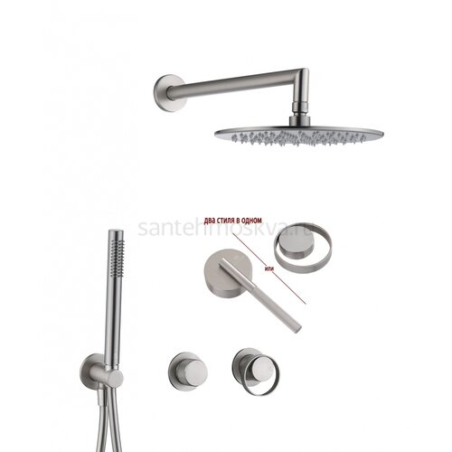 19164-G Встроенный смес для душа с 2-функ. (САТИН) (6/1шт)