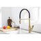 07126-S Смеситель для кухни с гиб. МАГНИТ. изливом (матовое золото+ЧЕР.) (10/1шт)