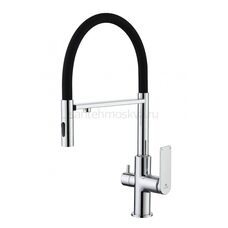 GZ07127 Смеситель для кухни с гиб МАГ. изл. и под. фильт. (ХРОМ+ЧЕР.) GZ07127 Смеситель для кухни с гиб МАГ. изл. и под. фильт. (ХРОМ+ЧЕР.)