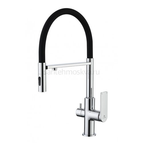 07127 Смес. для кухни с гиб МАГ. изл. и под. фильт. (ХРОМ+ЧЕР.) (10/1шт)