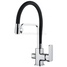 GZ12026-C Смес. для кухни с гибким шлангом и под фильтр (ЧЕРНЫЙ)