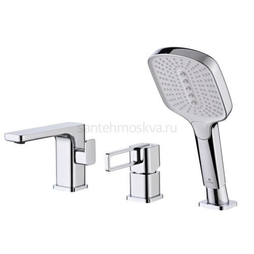 12133 Смеситель на борт ванны (3-отв,ХРОМ) (10/1шт)