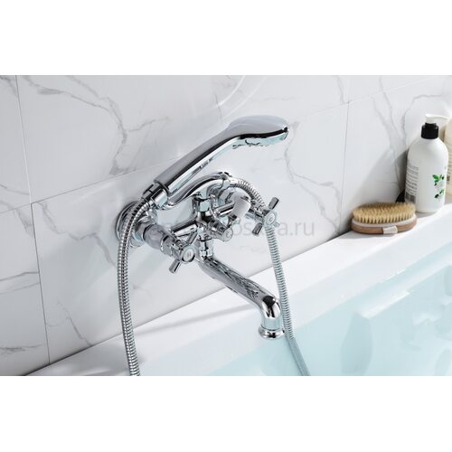 15031 Смеситель двухвент для ванны короткий (6/1шт) Л/К