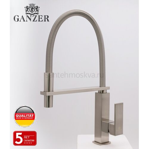 16037-G Смеситель для кухни с пруж. изливом (САТИН)