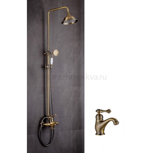 77067-D Душевой релинг с раковиной (БРОНЗА) (4/1шт) Л/К